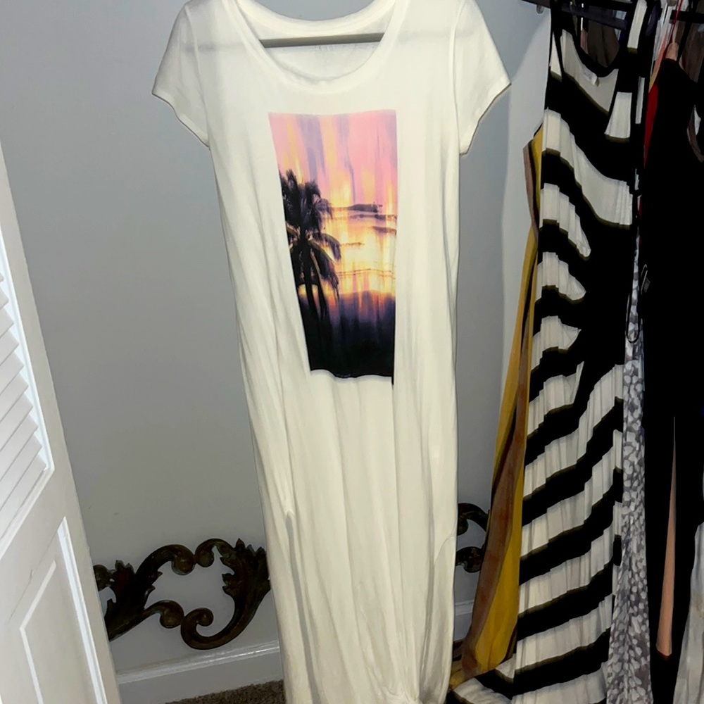 Graphic tee maxi dress